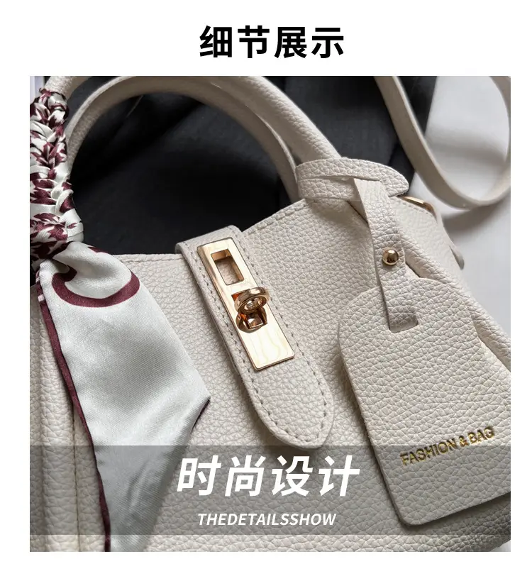 Retro Wing Handbag Beige Silk Scarf Decorative Shoulder Crossbody — feature 3