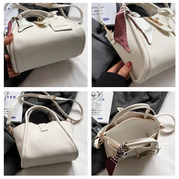 Retro Wing Handbag Beige Silk Scarf Decorative Shoulder Crossbody — feature 8