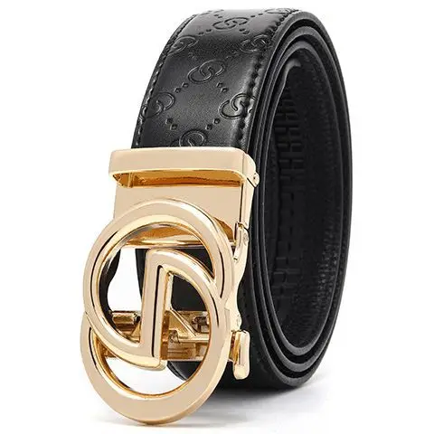 Men's Gold Logo Buckle Belt Business Casual Wear - Image 12