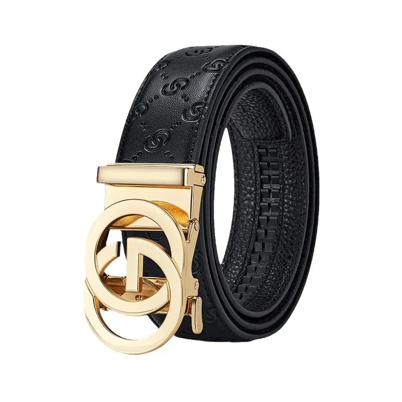 Men's Gold Logo Buckle Belt Business Casual Wear - Image 13