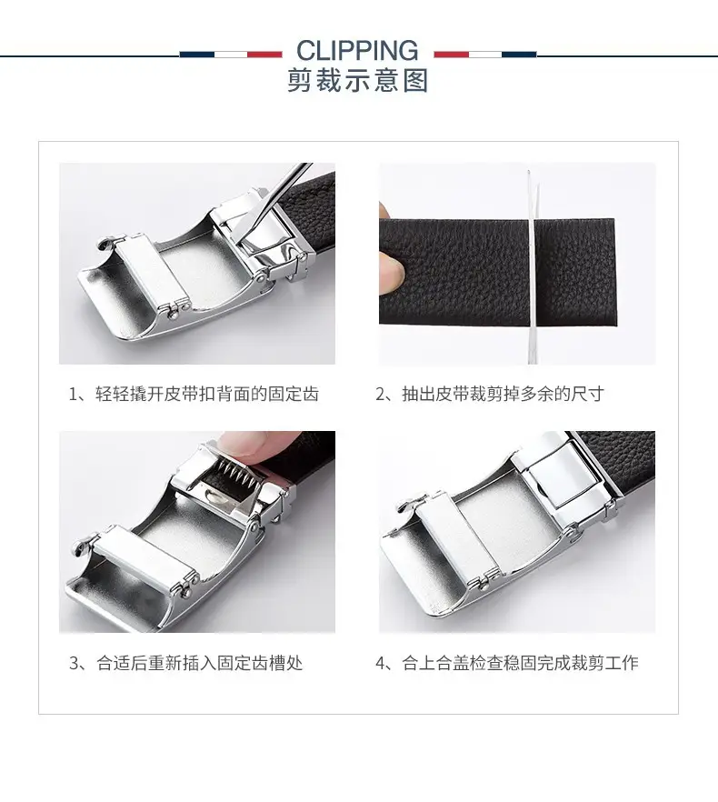 Men's Gold Logo Buckle Belt Business Casual Wear — feature 10