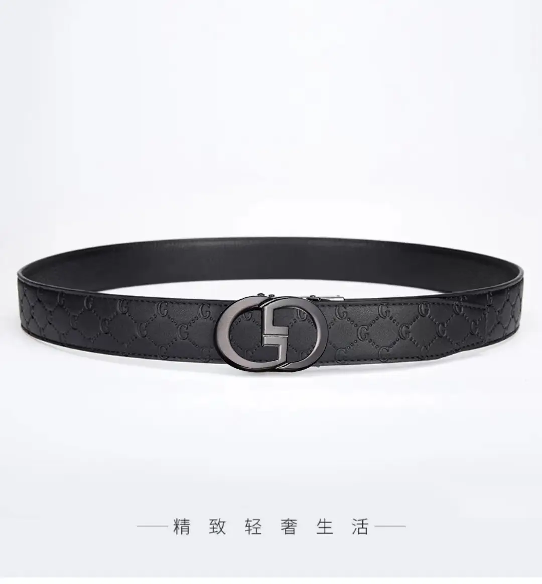 Men's Gold Logo Buckle Belt Business Casual Wear — feature 17