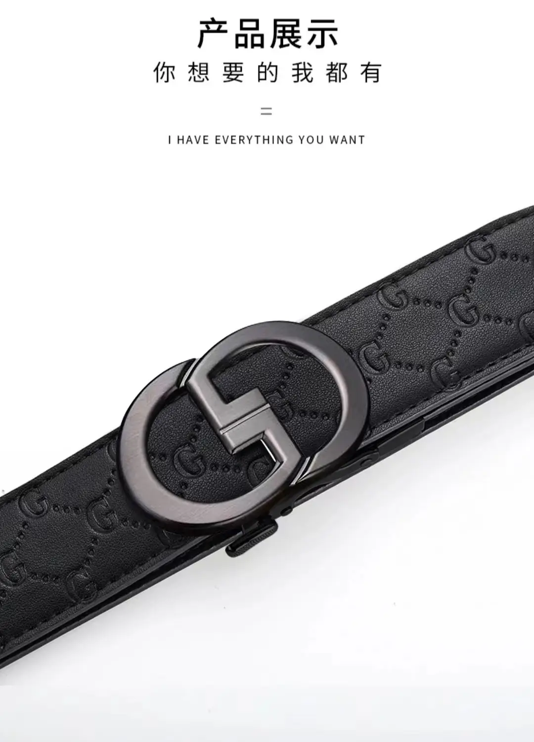 Men's Gold Logo Buckle Belt Business Casual Wear — feature 18
