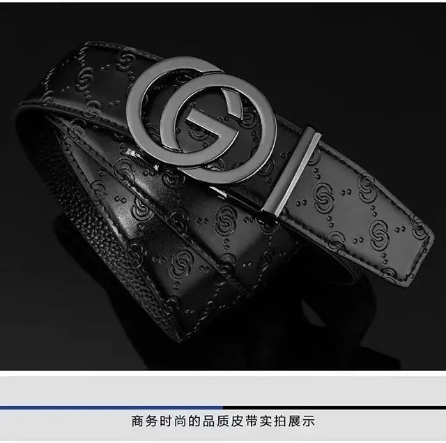 Men's Gold Logo Buckle Belt Business Casual Wear — feature 2