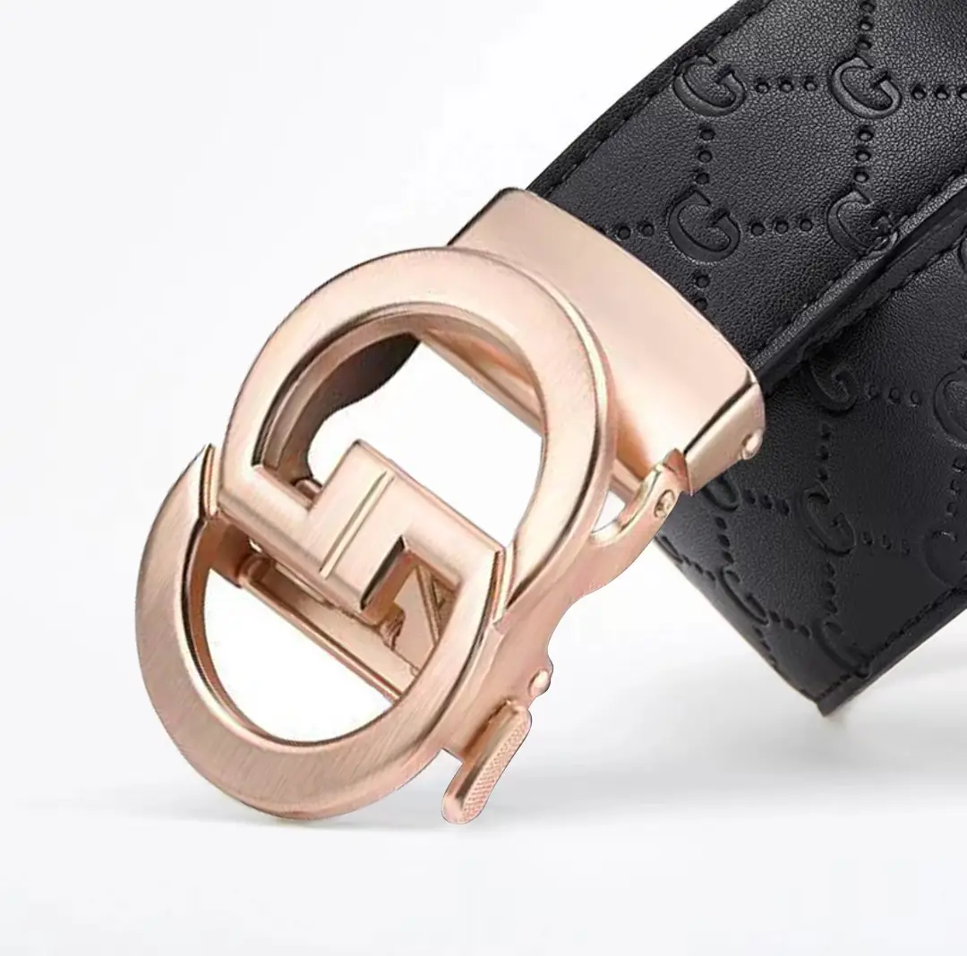 Men's Gold Logo Buckle Belt Business Casual Wear — feature 20