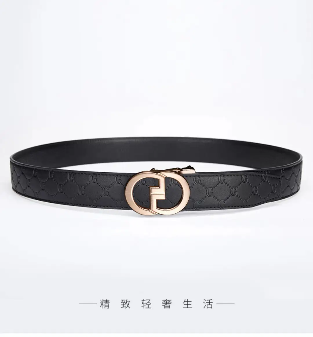 Men's Gold Logo Buckle Belt Business Casual Wear — feature 24