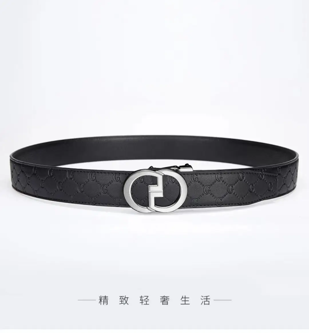 Men's Gold Logo Buckle Belt Business Casual Wear — feature 25