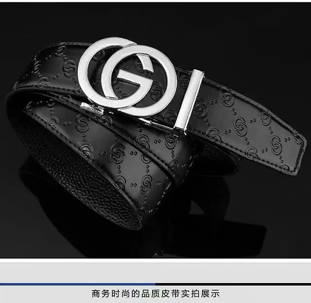 Men's Gold Logo Buckle Belt Business Casual Wear — feature 3