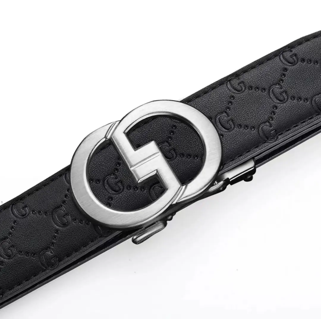 Men's Gold Logo Buckle Belt Business Casual Wear — feature 30