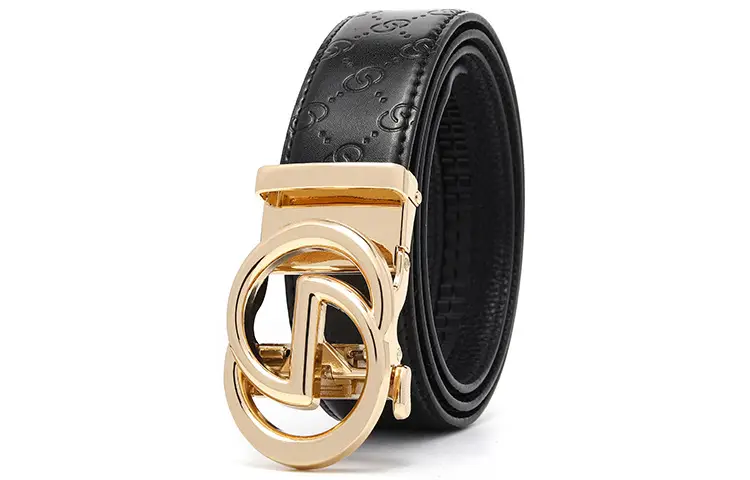 Men's Gold Logo Buckle Belt Business Casual Wear — feature 36