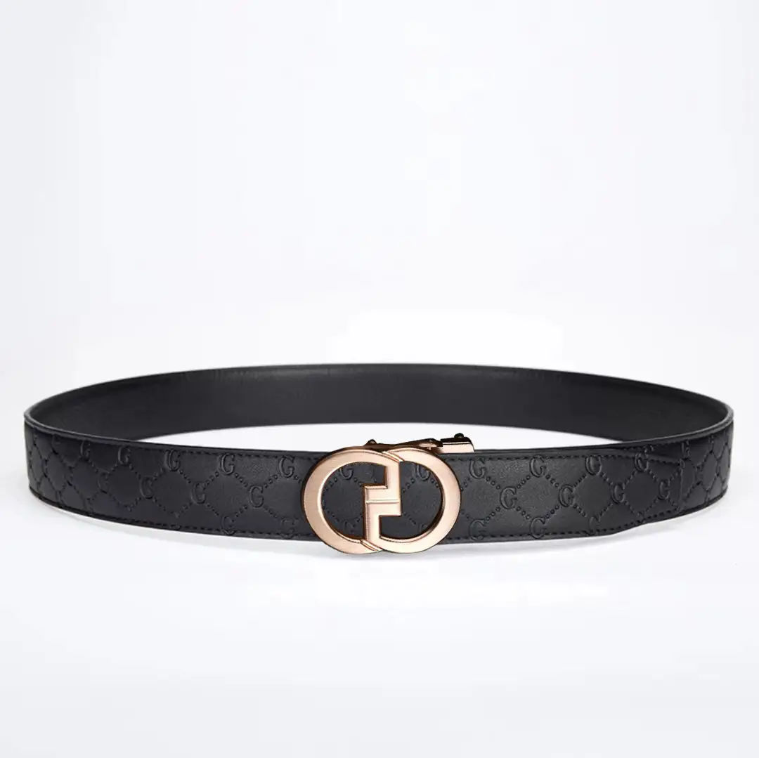 Men's Gold Logo Buckle Belt Business Casual Wear - Image 8
