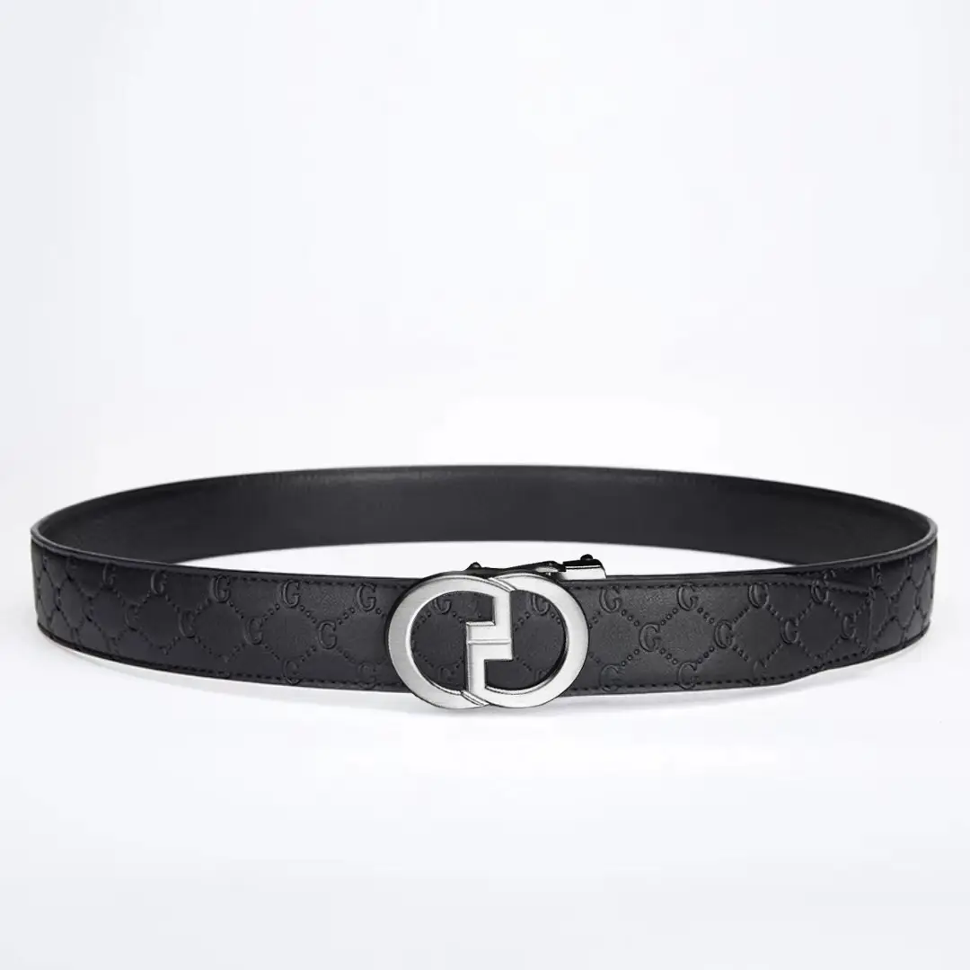 Men's Gold Logo Buckle Belt Business Casual Wear - Image 9