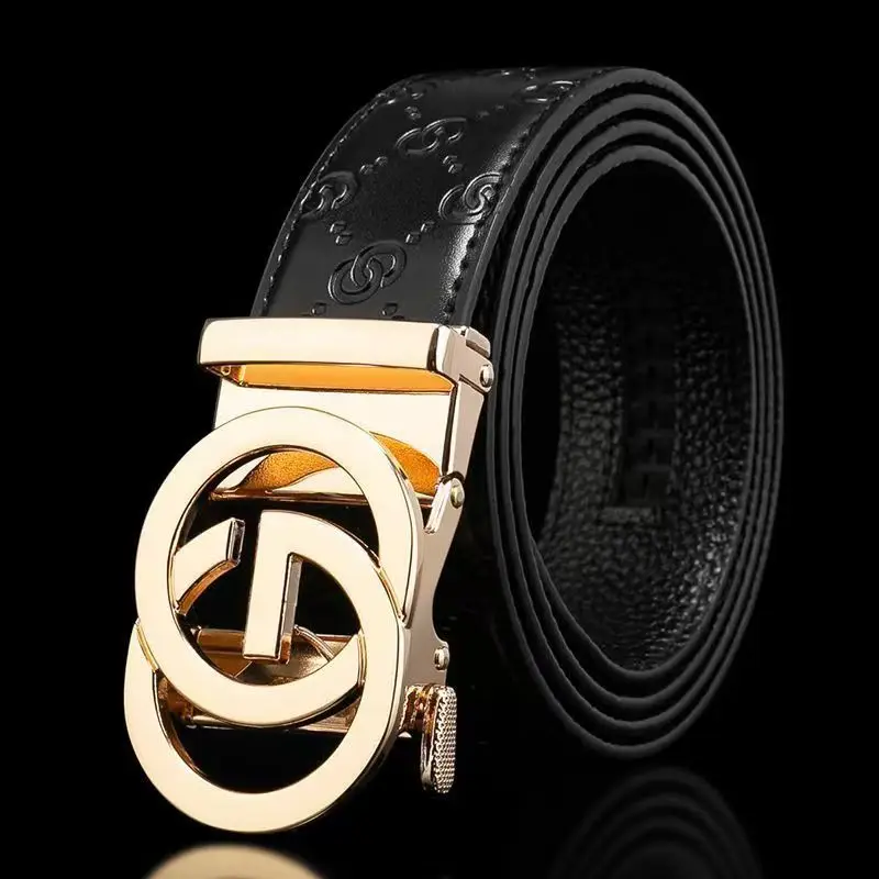 Men's Gold Logo Buckle Belt Business Casual Wear