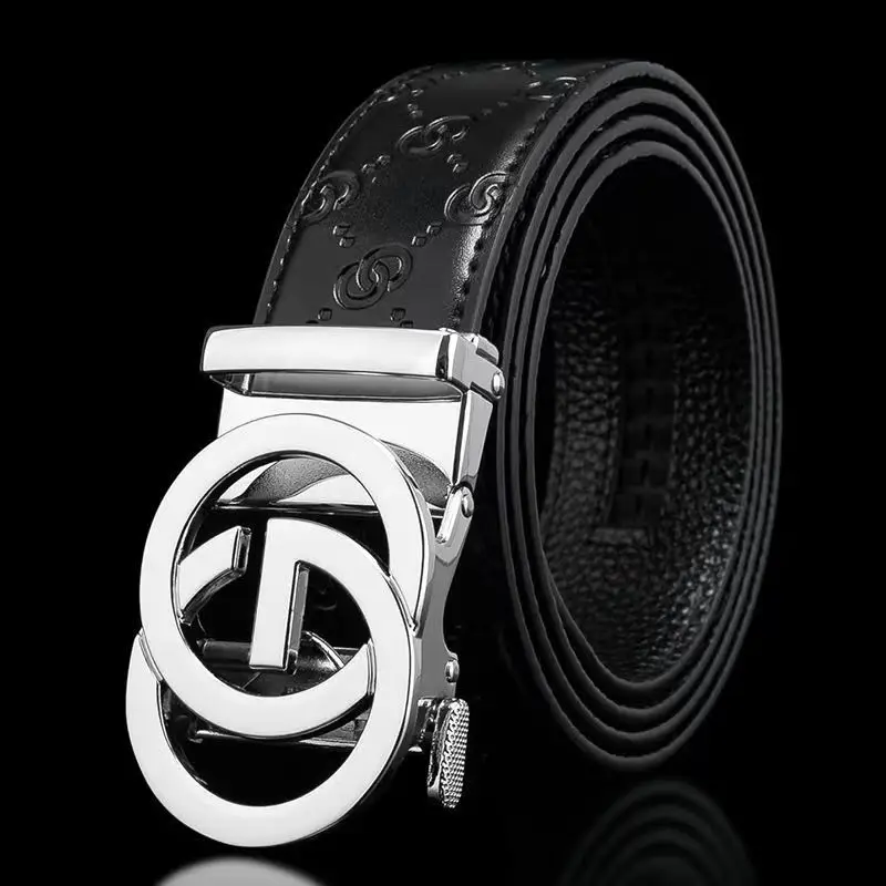 Men's Gold Logo Buckle Belt Business Casual Wear - Image 2