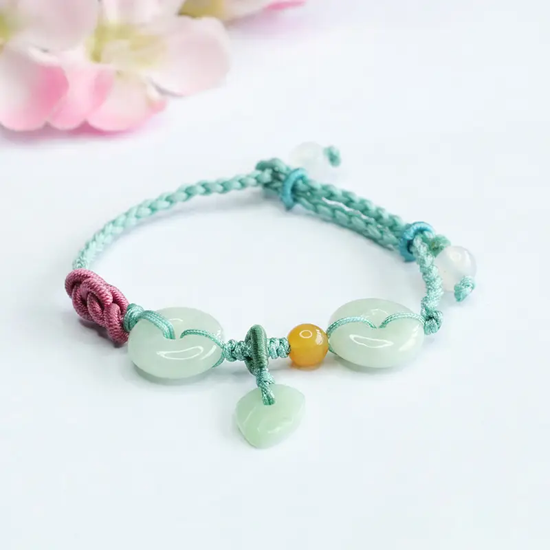 Guan Yu Jade Peace Bracelet Green Leaf Dropshipping