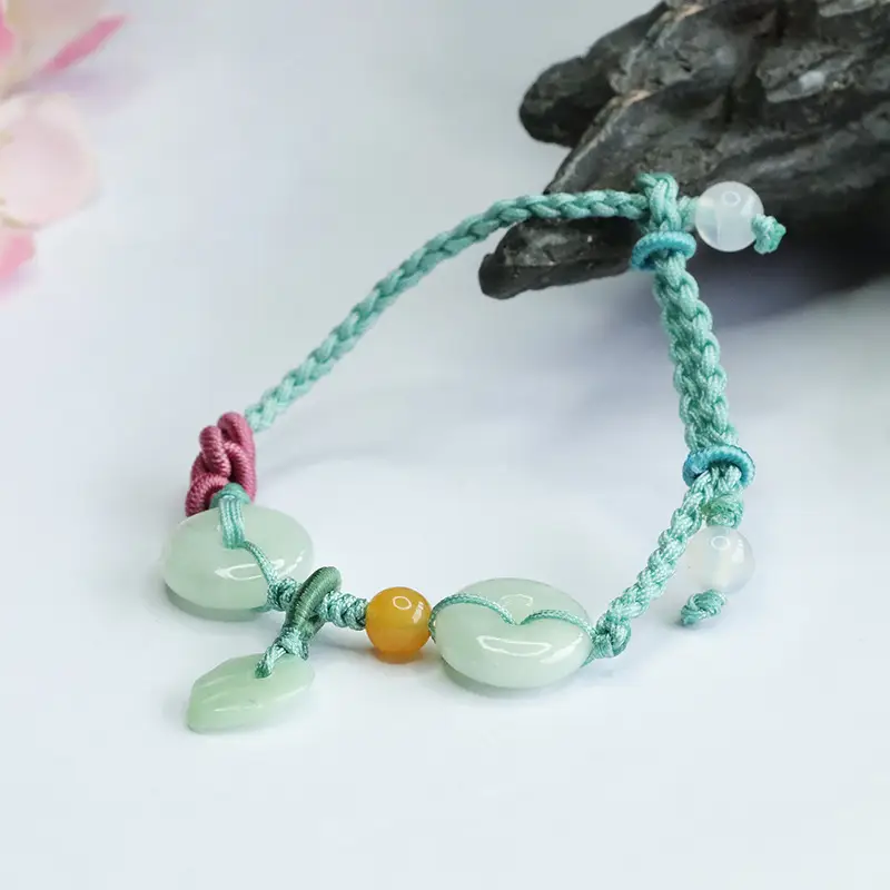 Guan Yu Jade Peace Bracelet Green Leaf Dropshipping