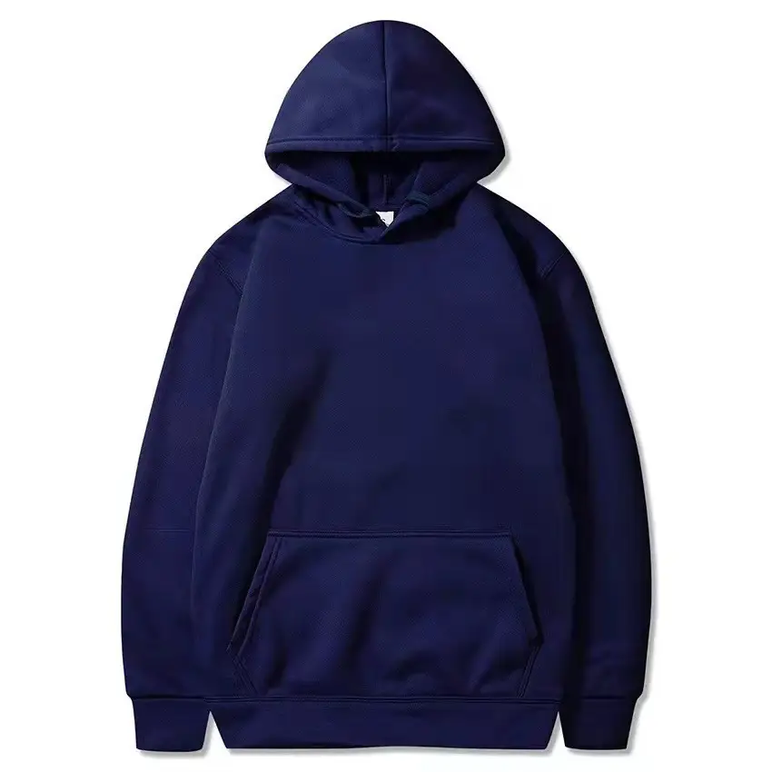 Men's Fleece Hoodie Cream Large Solid Color — feature 10