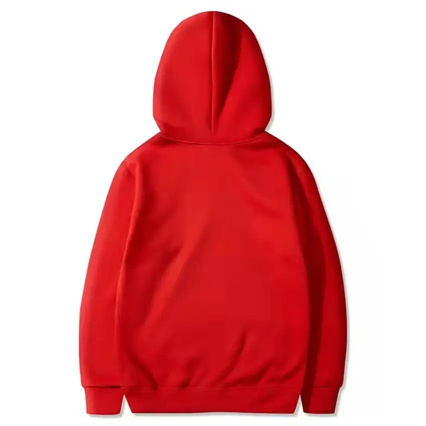 Men's Fleece Hoodie Cream Large Solid Color — feature 13