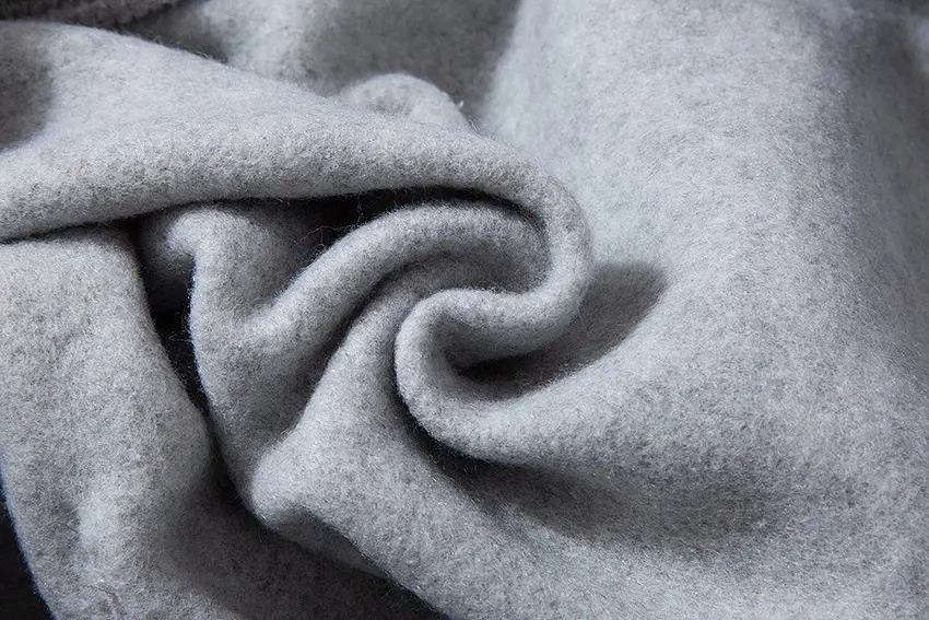 Men's Fleece Hoodie Cream Large Solid Color — feature 17