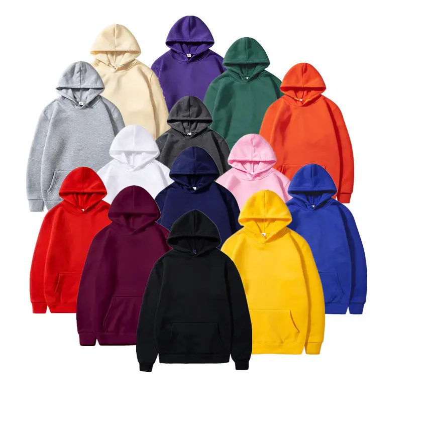 Men's Fleece Hoodie Cream Large Solid Color — feature 2