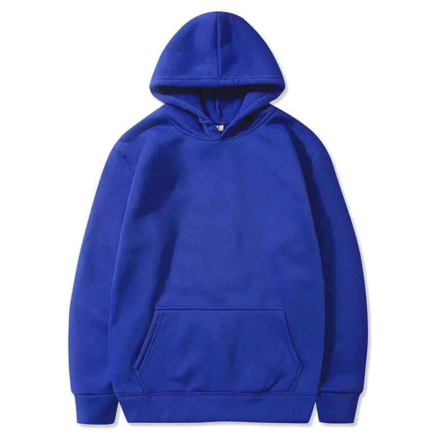 Men's Fleece Hoodie Cream Large Solid Color — feature 4