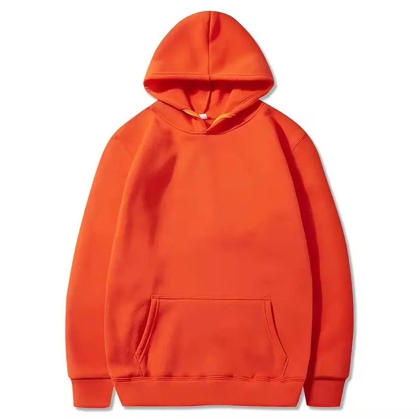 Men's Fleece Hoodie Cream Large Solid Color