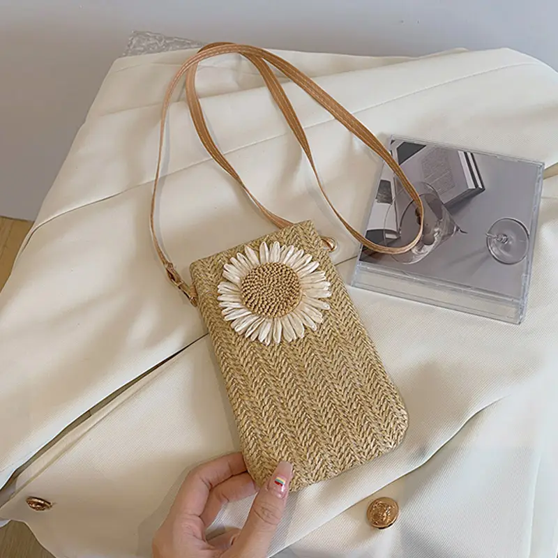 Women's Woven Floral Mini Mobile Bag 2026 - Image 3