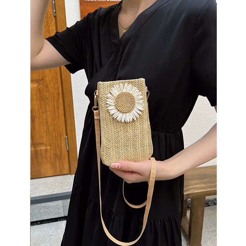 Women's Woven Floral Mini Mobile Bag 2026 - Image 5