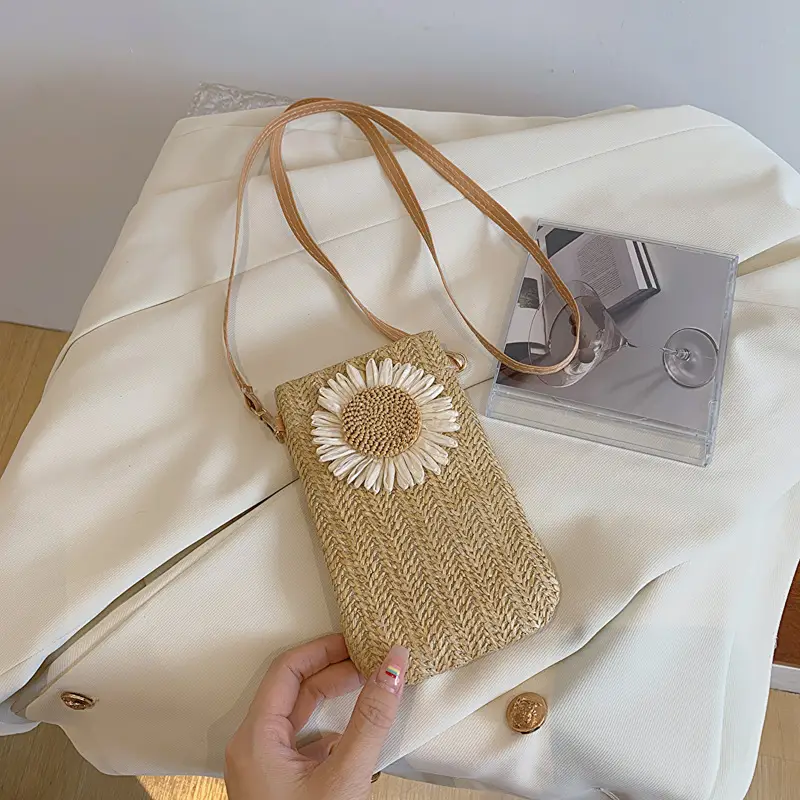 Women's Woven Floral Mini Mobile Bag 2026 - Image 2
