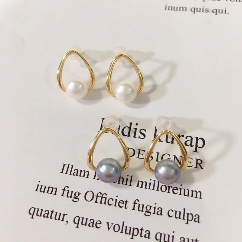 Natural Pearl Earrings for Women 18K Gold Light