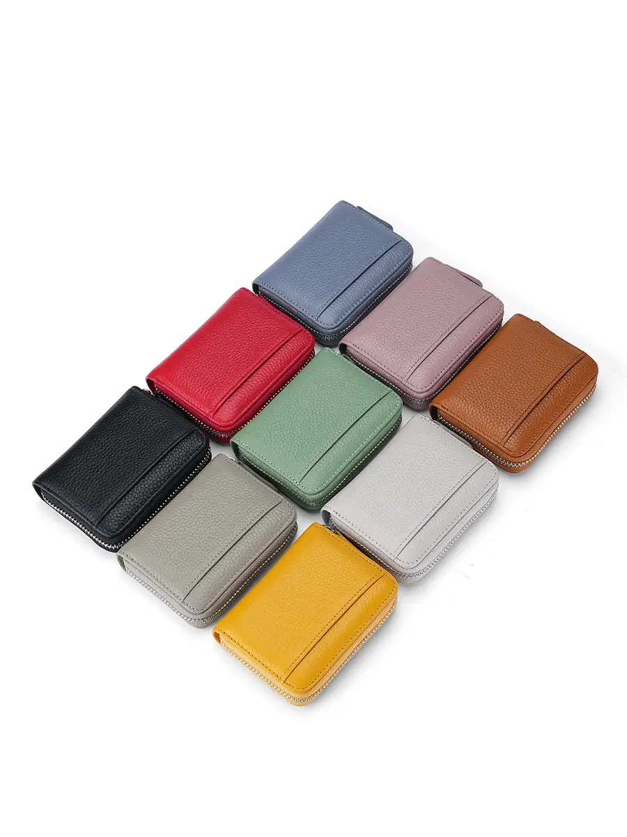 Rfid Genuine Leather Card Holder, Anti-Theft Credit Card Coin Wallet, Card Holder, Business Card Holder, Coin Purse, Accordion Card Holder