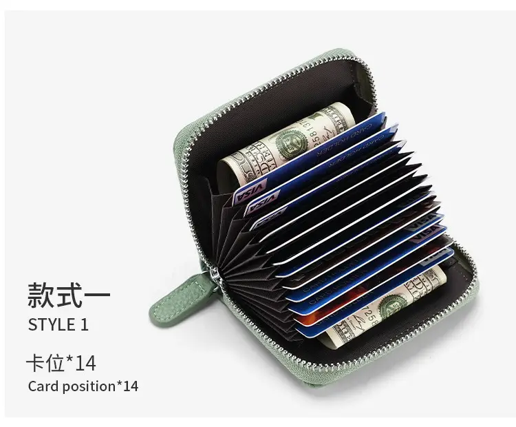 Rfid Genuine Leather Card Holder, Anti-Theft Credit Card Coin Wallet, Card Holder, Business Card Holder, Coin Purse, Accordion Card Holder — feature 12