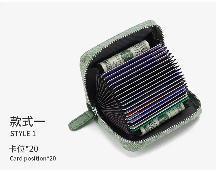 Rfid Genuine Leather Card Holder, Anti-Theft Credit Card Coin Wallet, Card Holder, Business Card Holder, Coin Purse, Accordion Card Holder — feature 13