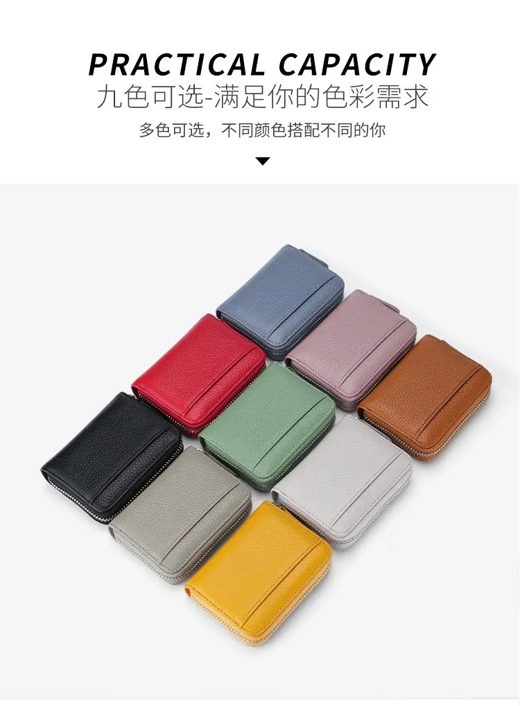Rfid Genuine Leather Card Holder, Anti-Theft Credit Card Coin Wallet, Card Holder, Business Card Holder, Coin Purse, Accordion Card Holder — feature 9