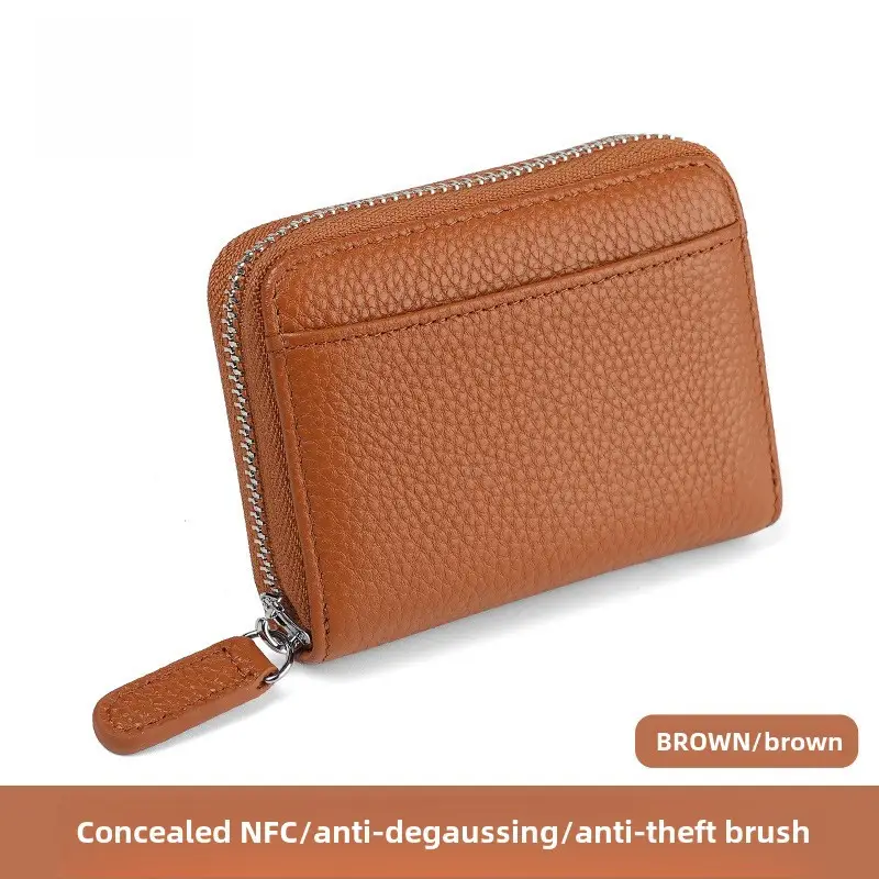 Rfid Genuine Leather Card Holder, Anti-Theft Credit Card Coin Wallet, Card Holder, Business Card Holder, Coin Purse, Accordion Card Holder