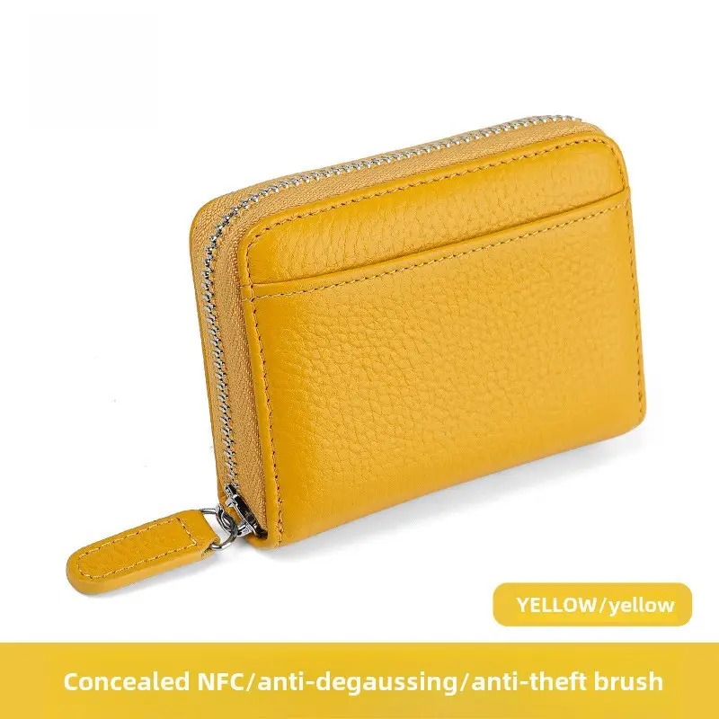 Rfid Genuine Leather Card Holder, Anti-Theft Credit Card Coin Wallet, Card Holder, Business Card Holder, Coin Purse, Accordion Card Holder