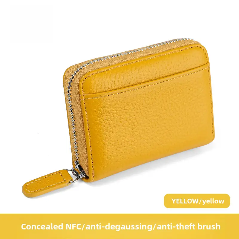 Rfid Genuine Leather Card Holder, Anti-Theft Credit Card Coin Wallet, Card Holder, Business Card Holder, Coin Purse, Accordion Card Holder