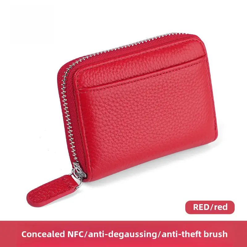 Rfid Genuine Leather Card Holder, Anti-Theft Credit Card Coin Wallet, Card Holder, Business Card Holder, Coin Purse, Accordion Card Holder