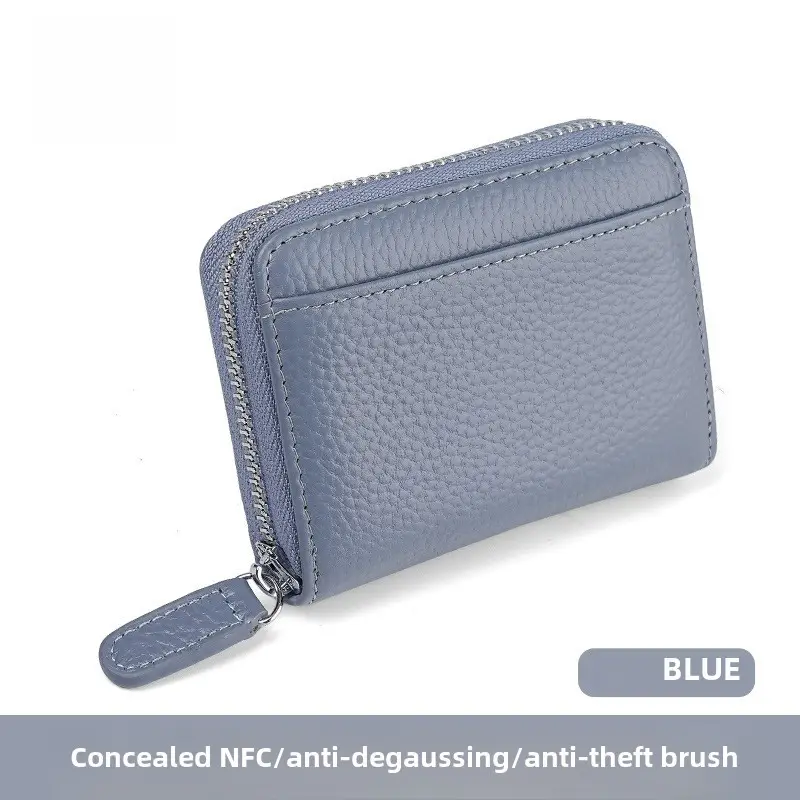 Rfid Genuine Leather Card Holder, Anti-Theft Credit Card Coin Wallet, Card Holder, Business Card Holder, Coin Purse, Accordion Card Holder