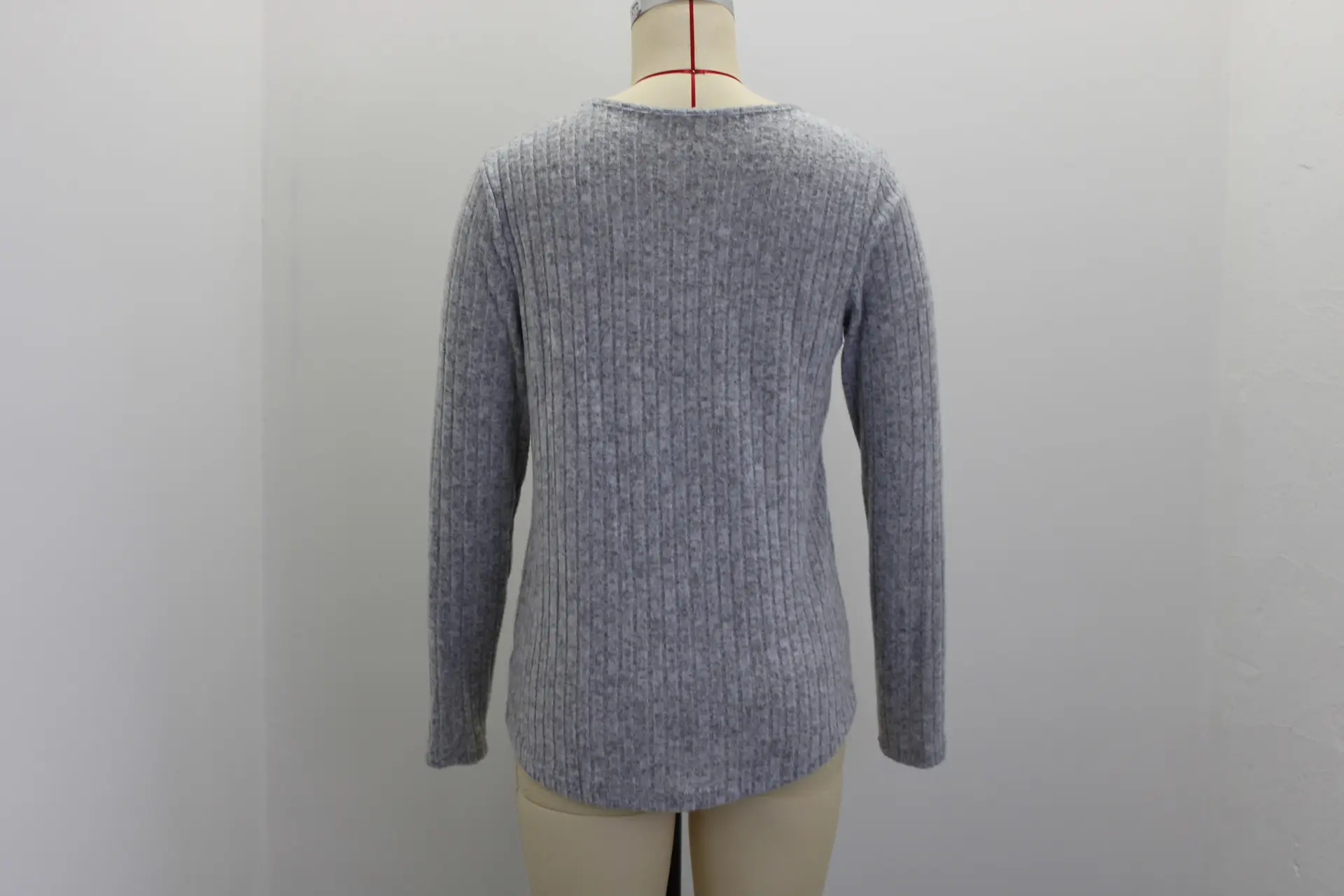 2026 Women's Long Sleeve Ribbed Top with Lace Trim — feature 43