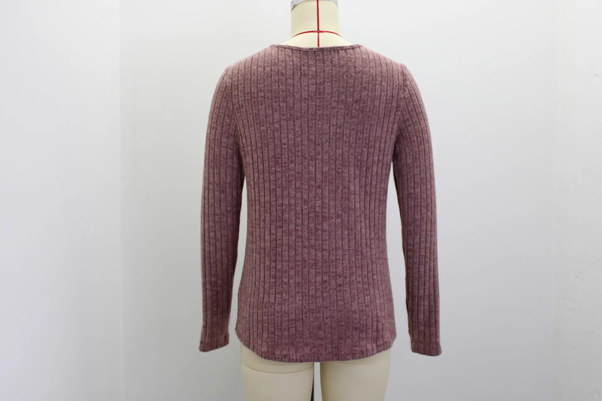 2026 Women's Long Sleeve Ribbed Top with Lace Trim — feature 48