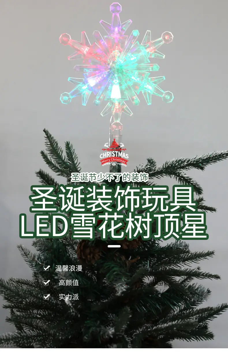 LED Five-Pointed Star Snowflake Decor 20x29CM — feature 1