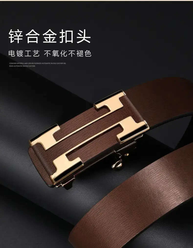 Men's Genuine Leather Belt with Gold Buckle 2024 — feature 11