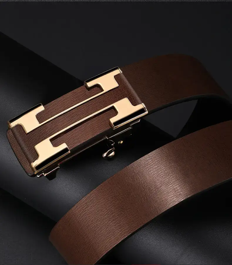 Men's Genuine Leather Belt with Gold Buckle 2024 — feature 16