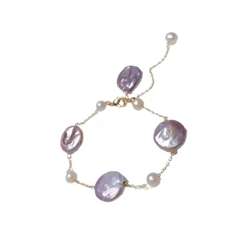 French Pink Purple Pearl Bracelet for Women - Image 5
