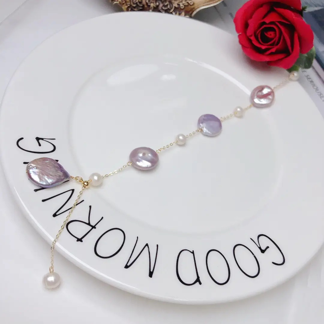 French Pink Purple Pearl Bracelet for Women — feature 4