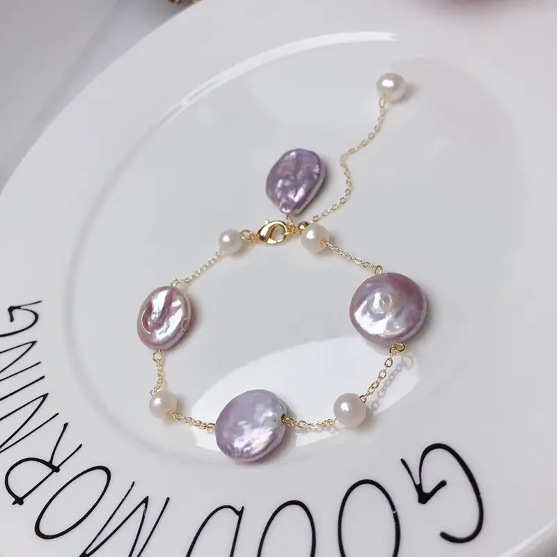 French Pink Purple Pearl Bracelet for Women — feature 8