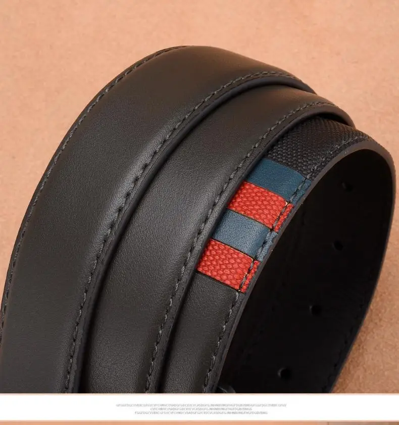 Men's Embossed Belt with Silver Buckle Brown PU Leather — feature 6