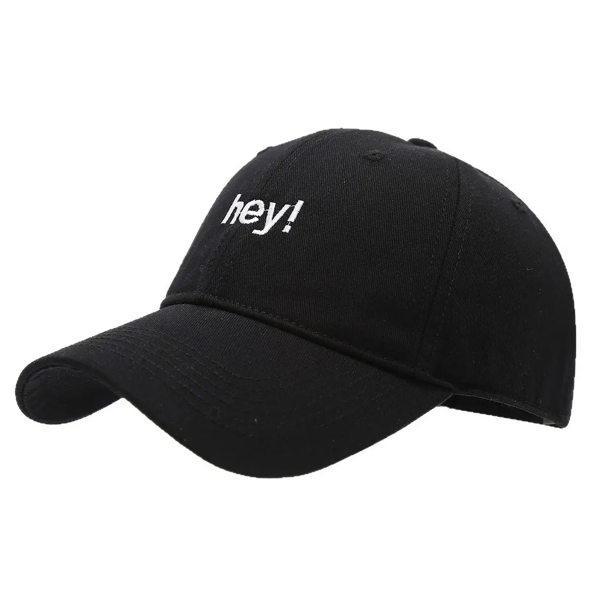 Brown Embroidered "hey!" Baseball Cap - Image 10