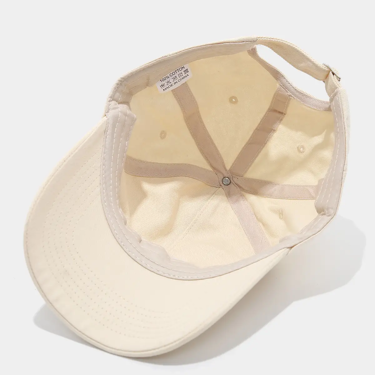 Brown Embroidered "hey!" Baseball Cap — feature 12